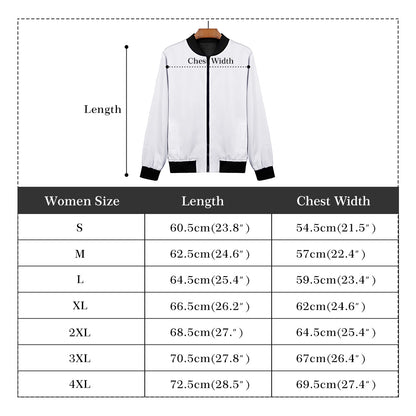 Womens Zip Up Print Bomber Jacket