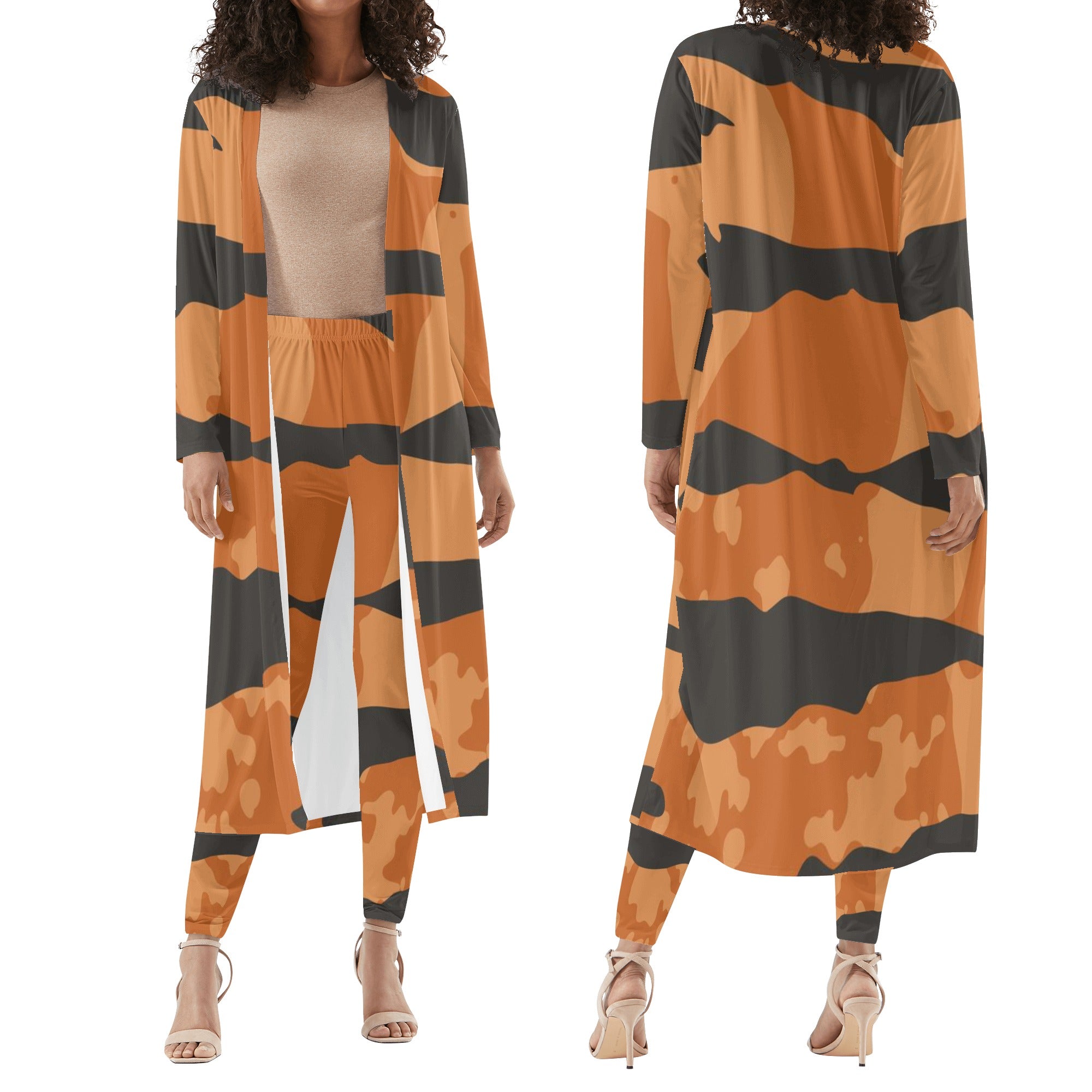 Women's Long Sleeve Cardigan and Leggings 2pcs