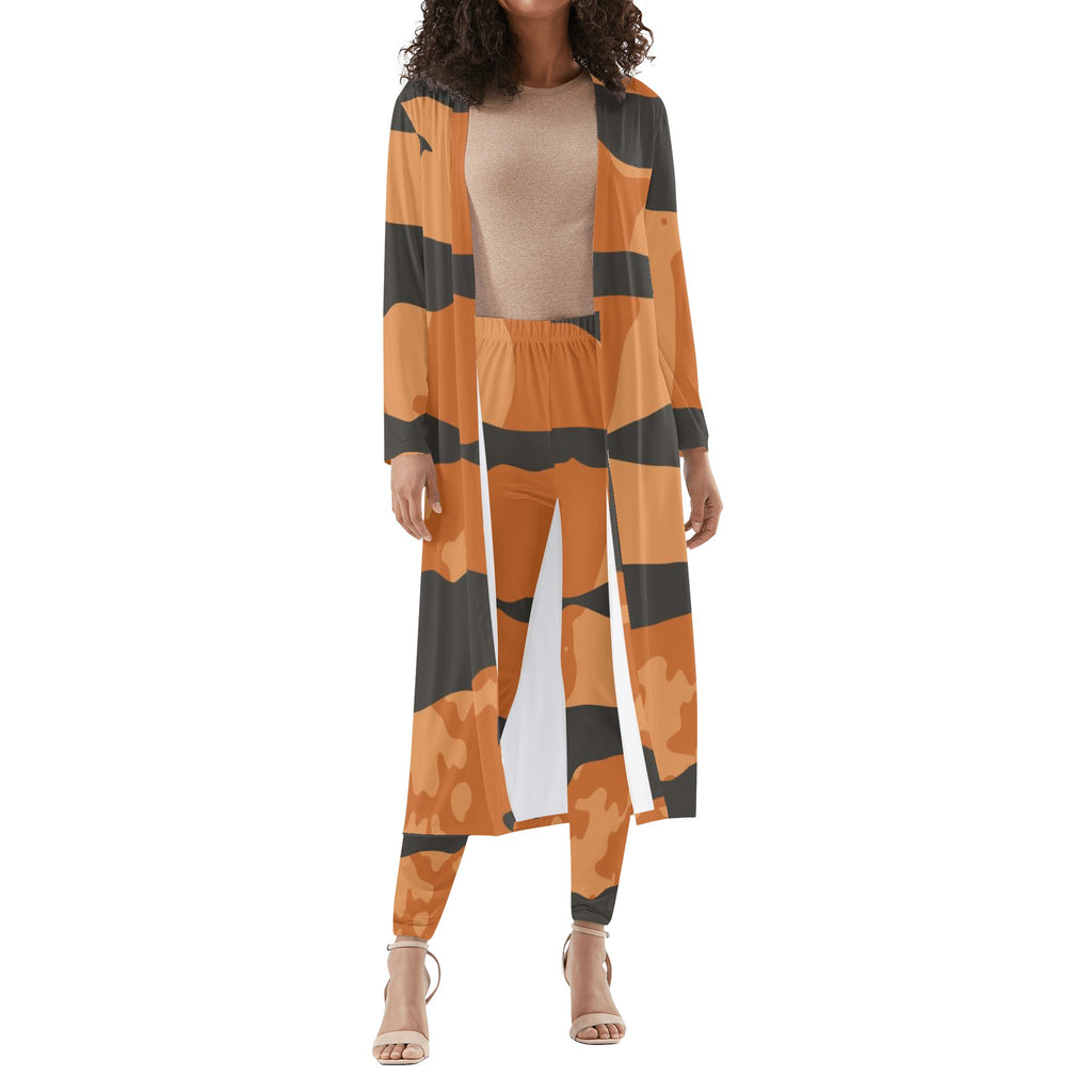 Women's Long Sleeve Cardigan and Leggings 2pcs
