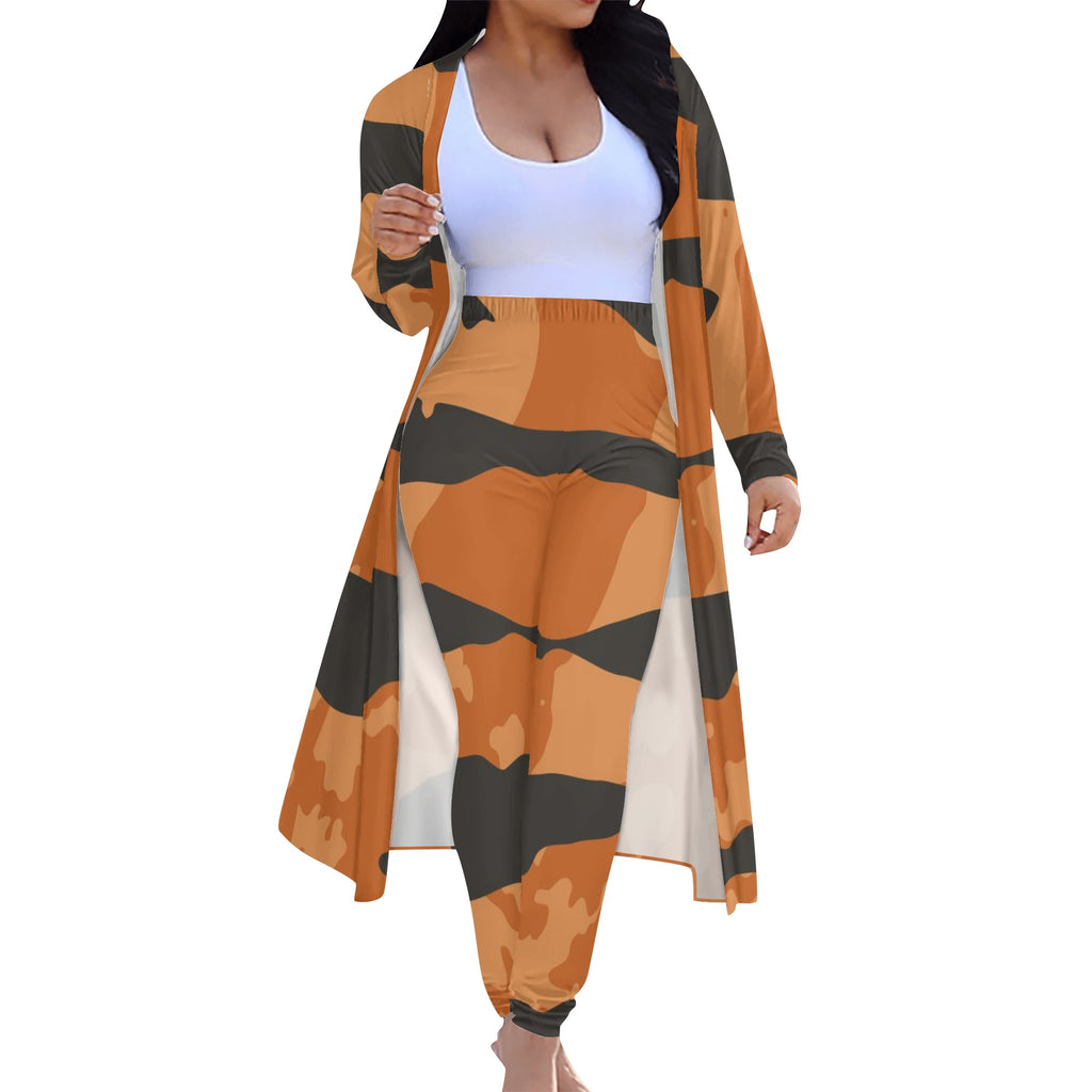 Women's Long Sleeve Cardigan and Leggings 2pcs