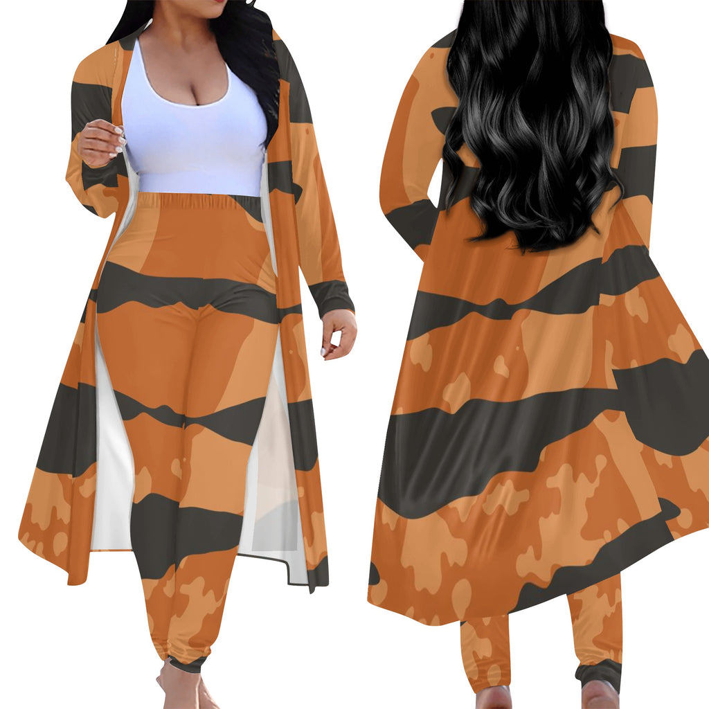 Women's Long Sleeve Cardigan and Leggings 2pcs