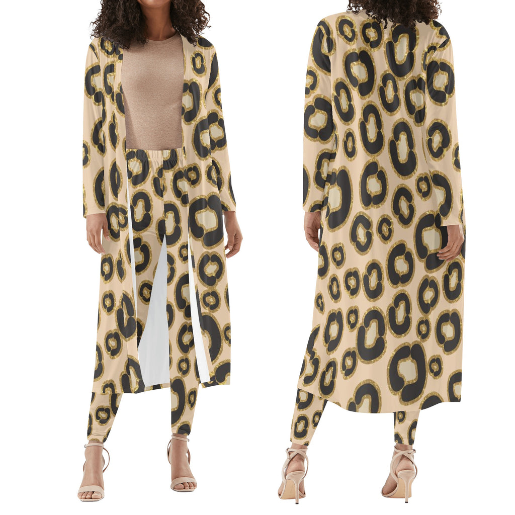 Women's Long Sleeve Cardigan and Leggings 2pcs
