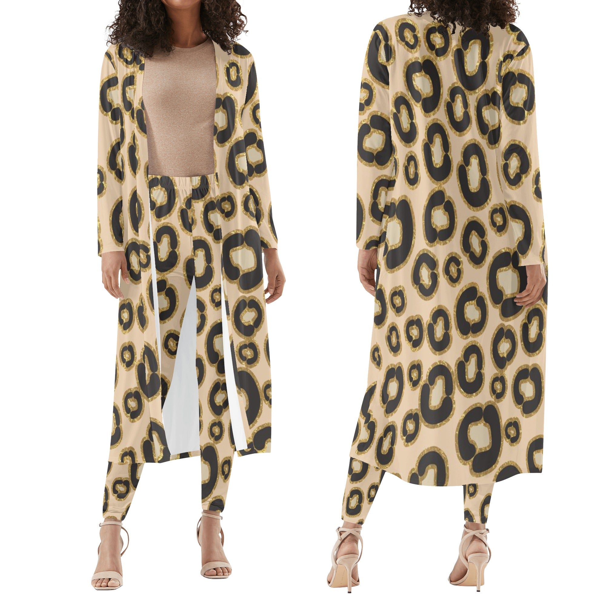 Women's Long Sleeve Cardigan and Leggings 2pcs