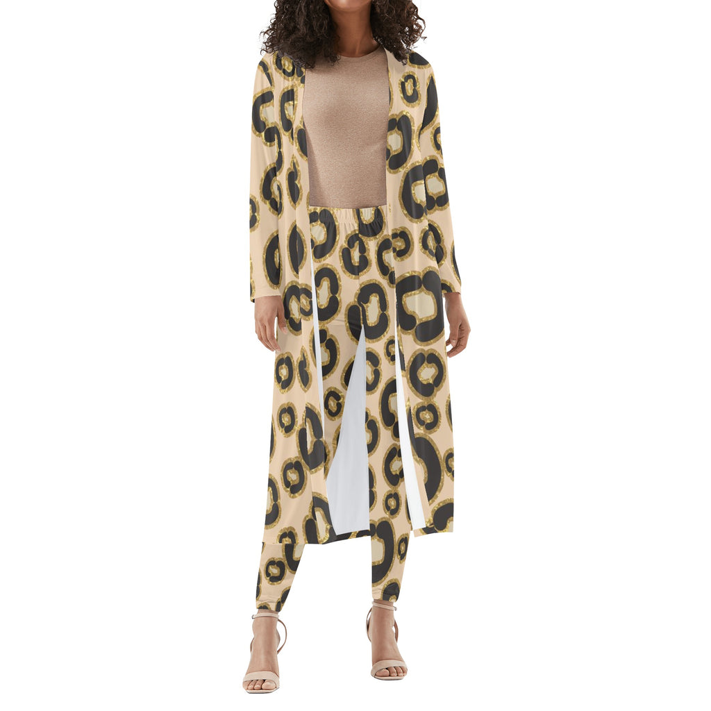 Women's Long Sleeve Cardigan and Leggings 2pcs