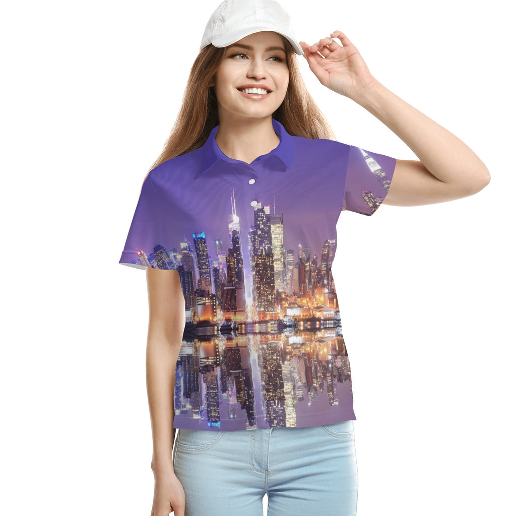 Women's All Over Print Polo Shirt