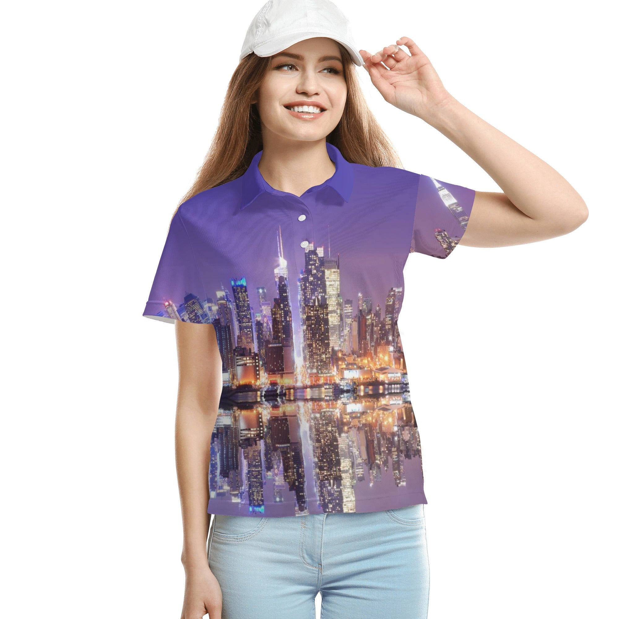 Women's All Over Print Polo Shirt