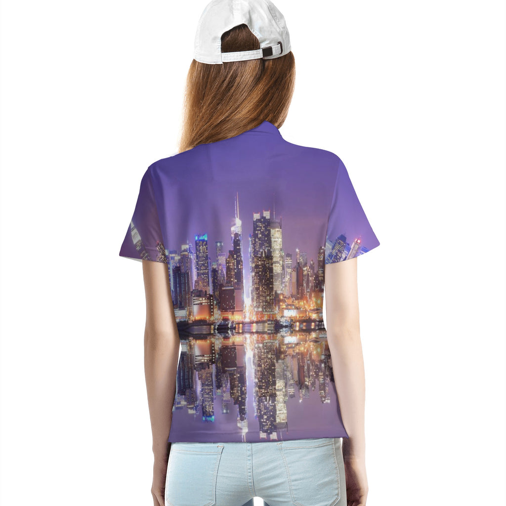 Women's All Over Print Polo Shirt
