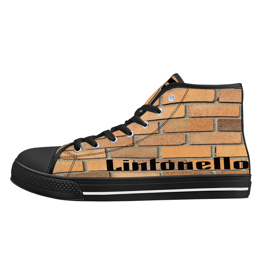Men's High Top Canvas Shoes With Customized Tongue