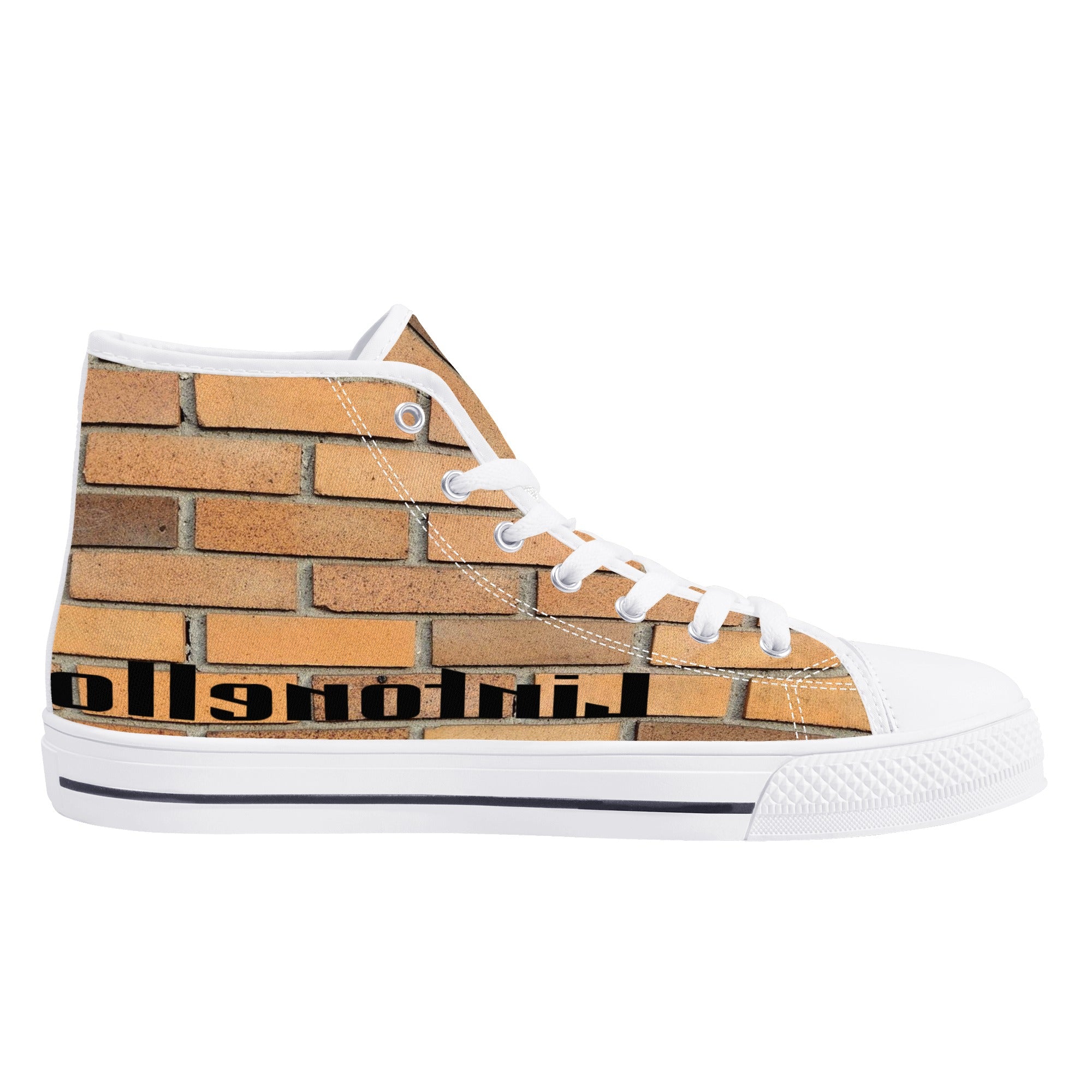 Men's High Top Canvas Shoes With Customized Tongue