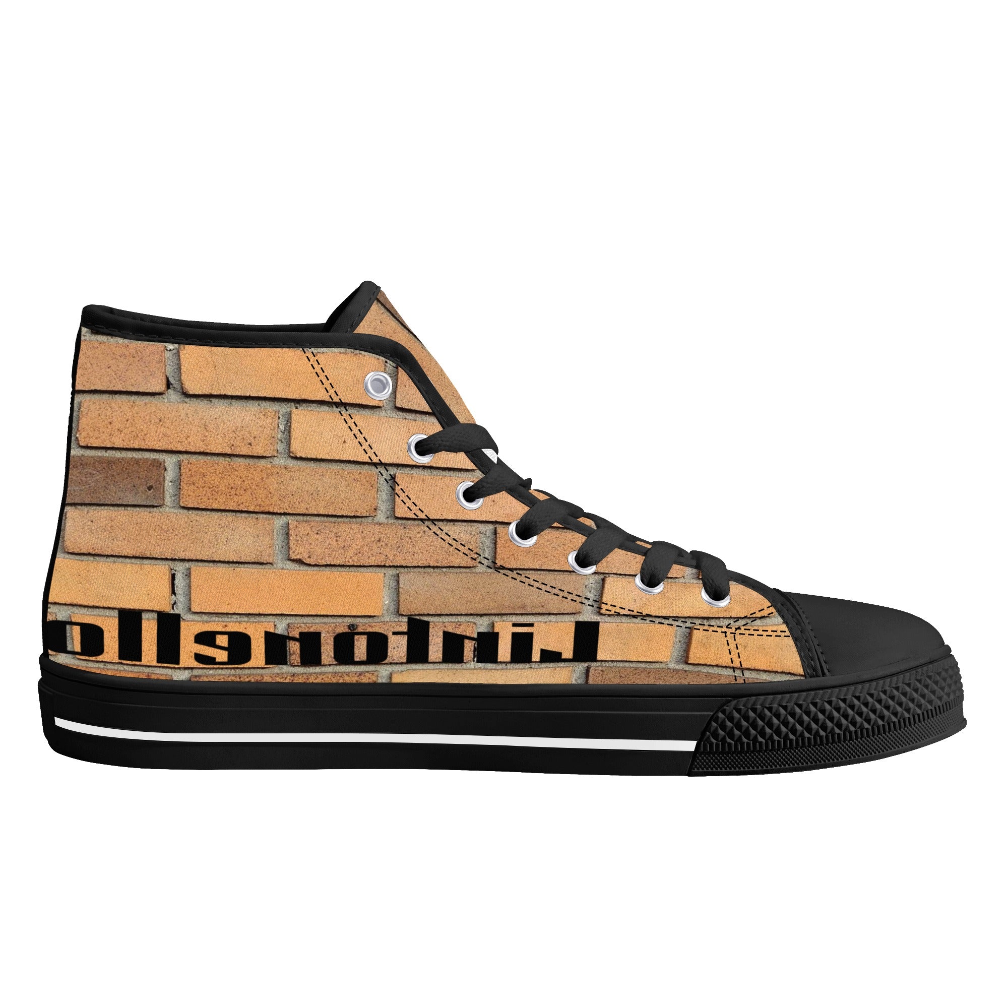Men's High Top Canvas Shoes With Customized Tongue