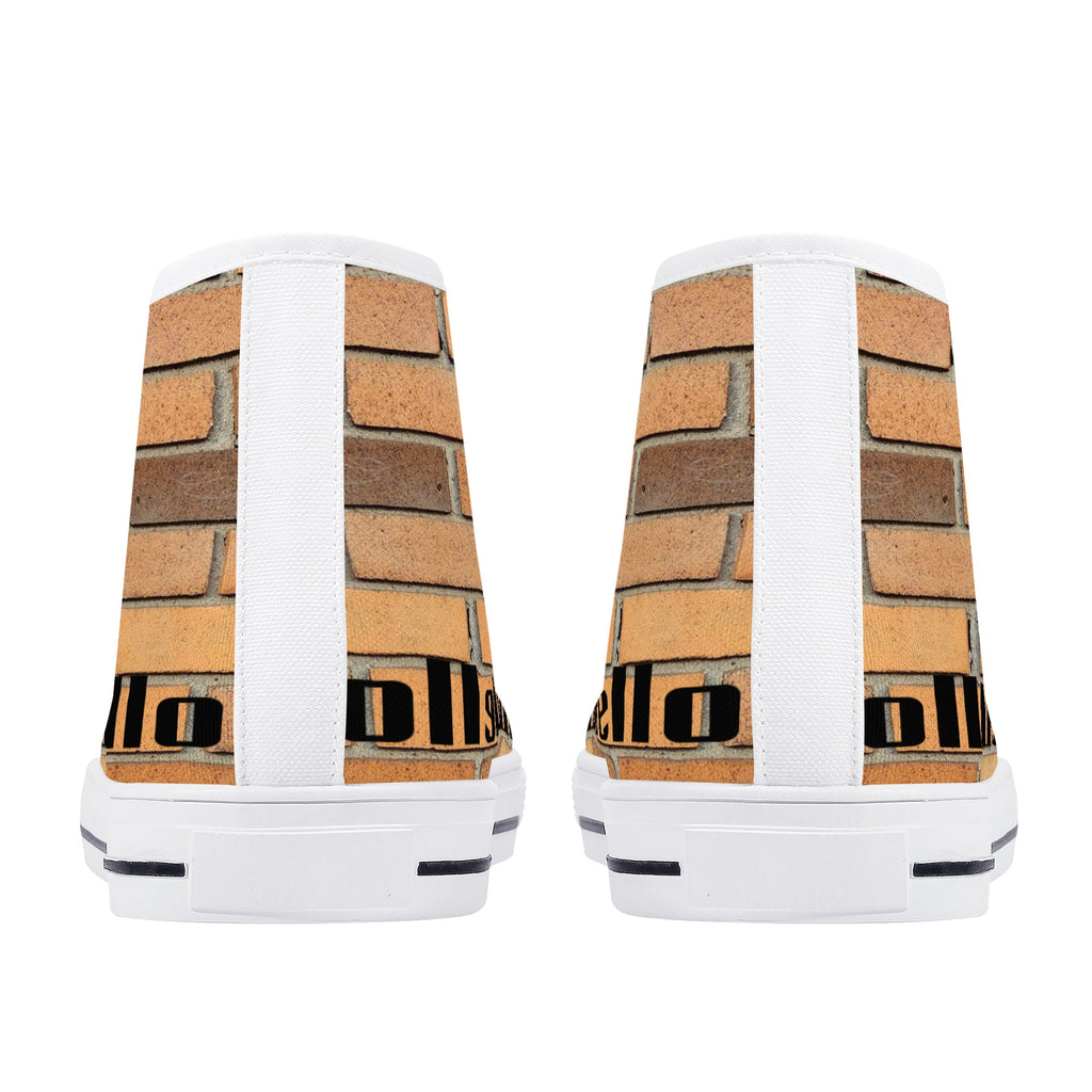 Men's High Top Canvas Shoes With Customized Tongue