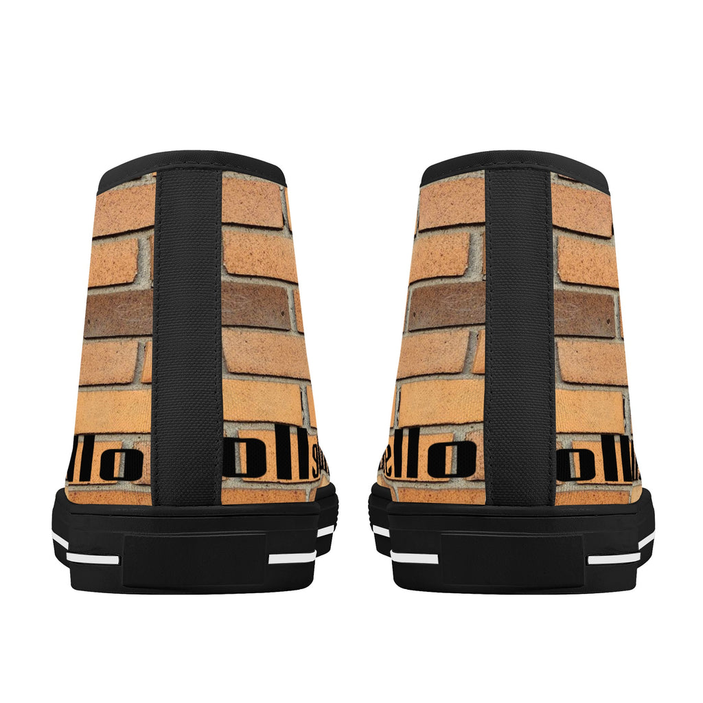 Men's High Top Canvas Shoes With Customized Tongue