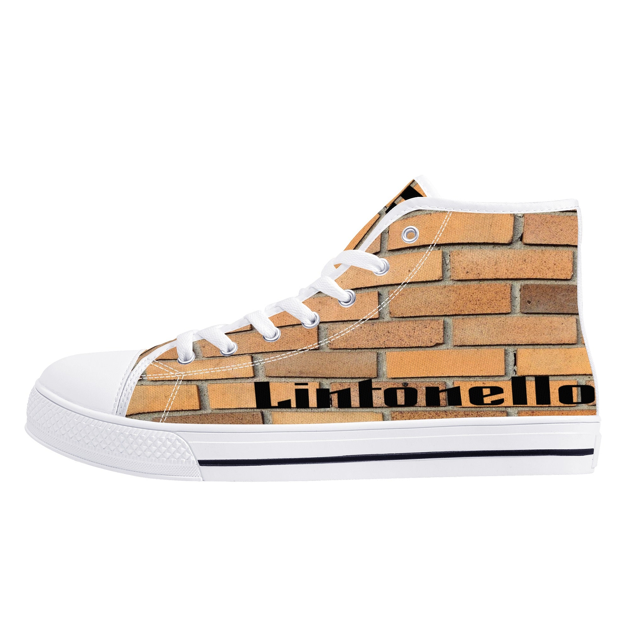 Men's High Top Canvas Shoes With Customized Tongue