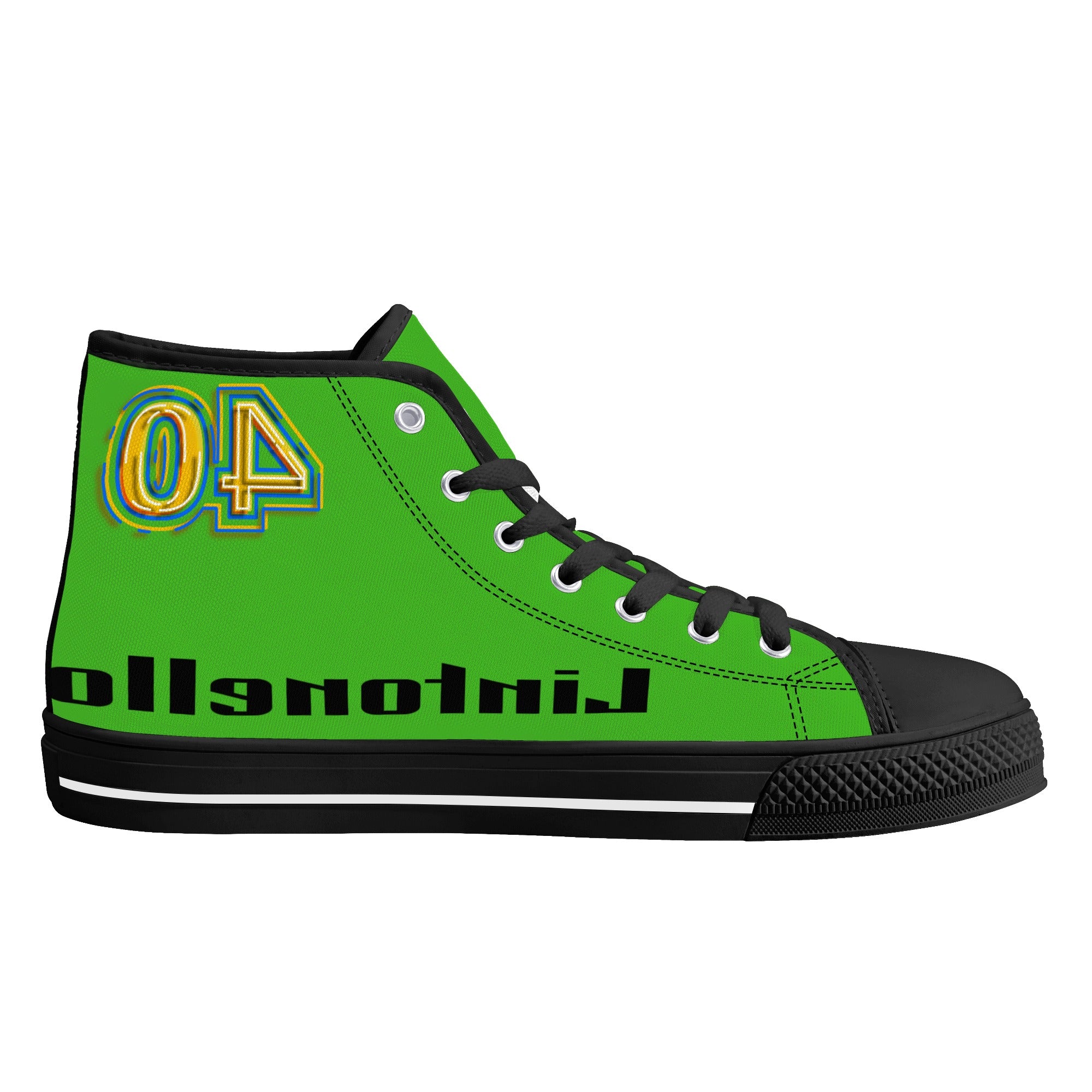 Men's High Top Canvas Shoes With Customized Tongue