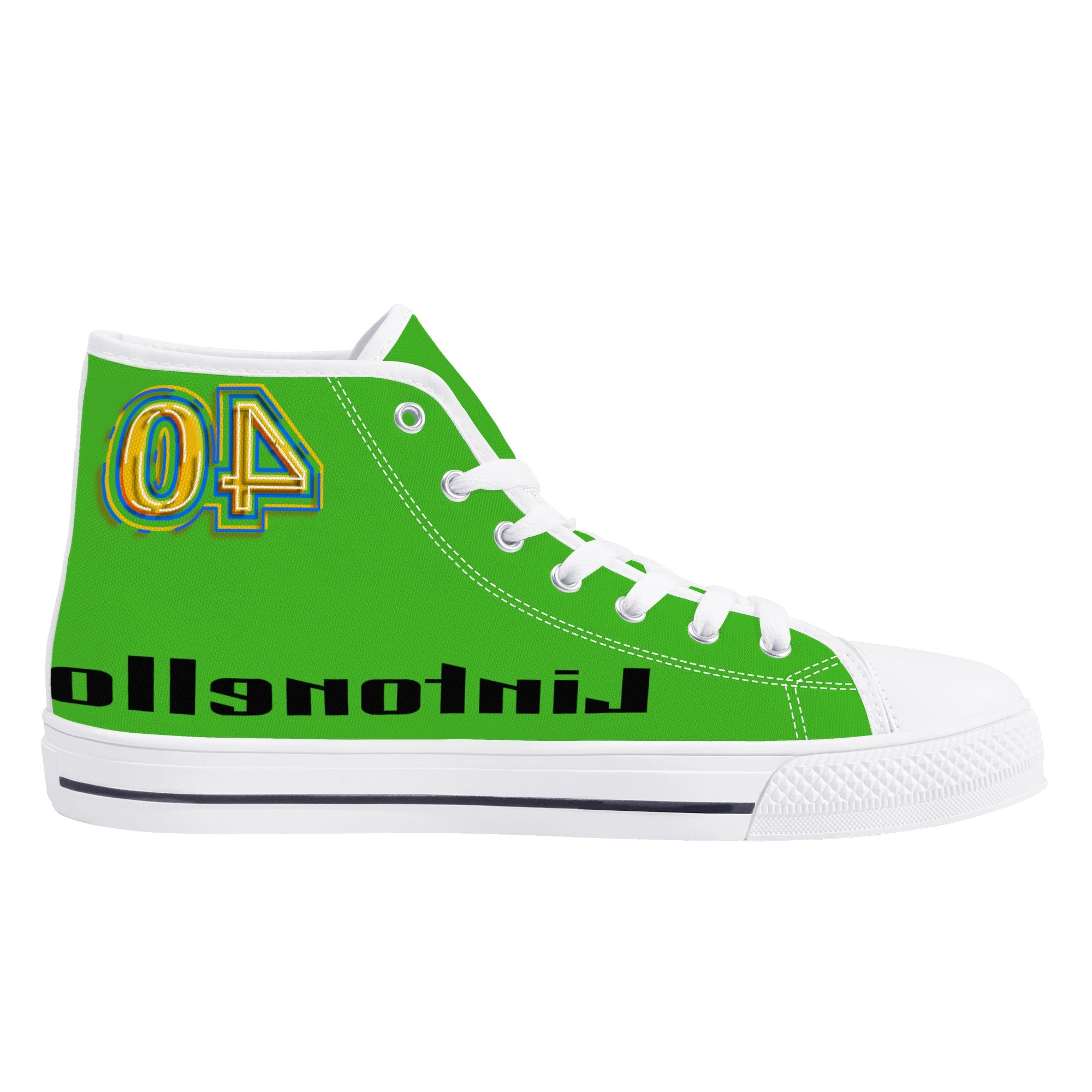 Men's High Top Canvas Shoes With Customized Tongue