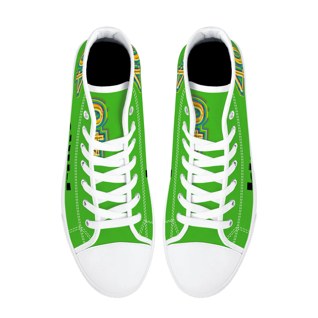 Men's High Top Canvas Shoes With Customized Tongue