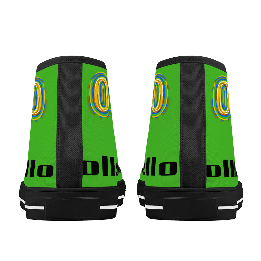 Men's High Top Canvas Shoes With Customized Tongue