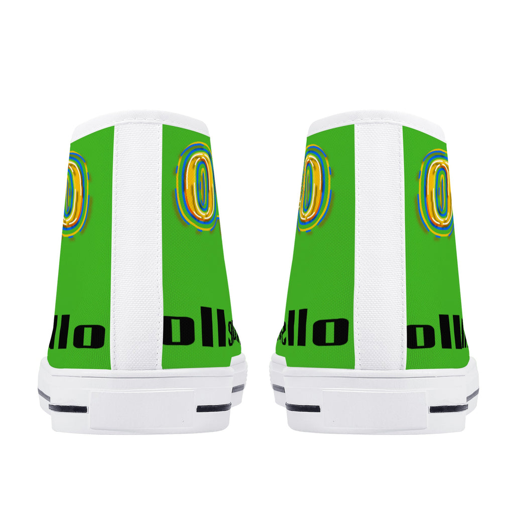 Men's High Top Canvas Shoes With Customized Tongue