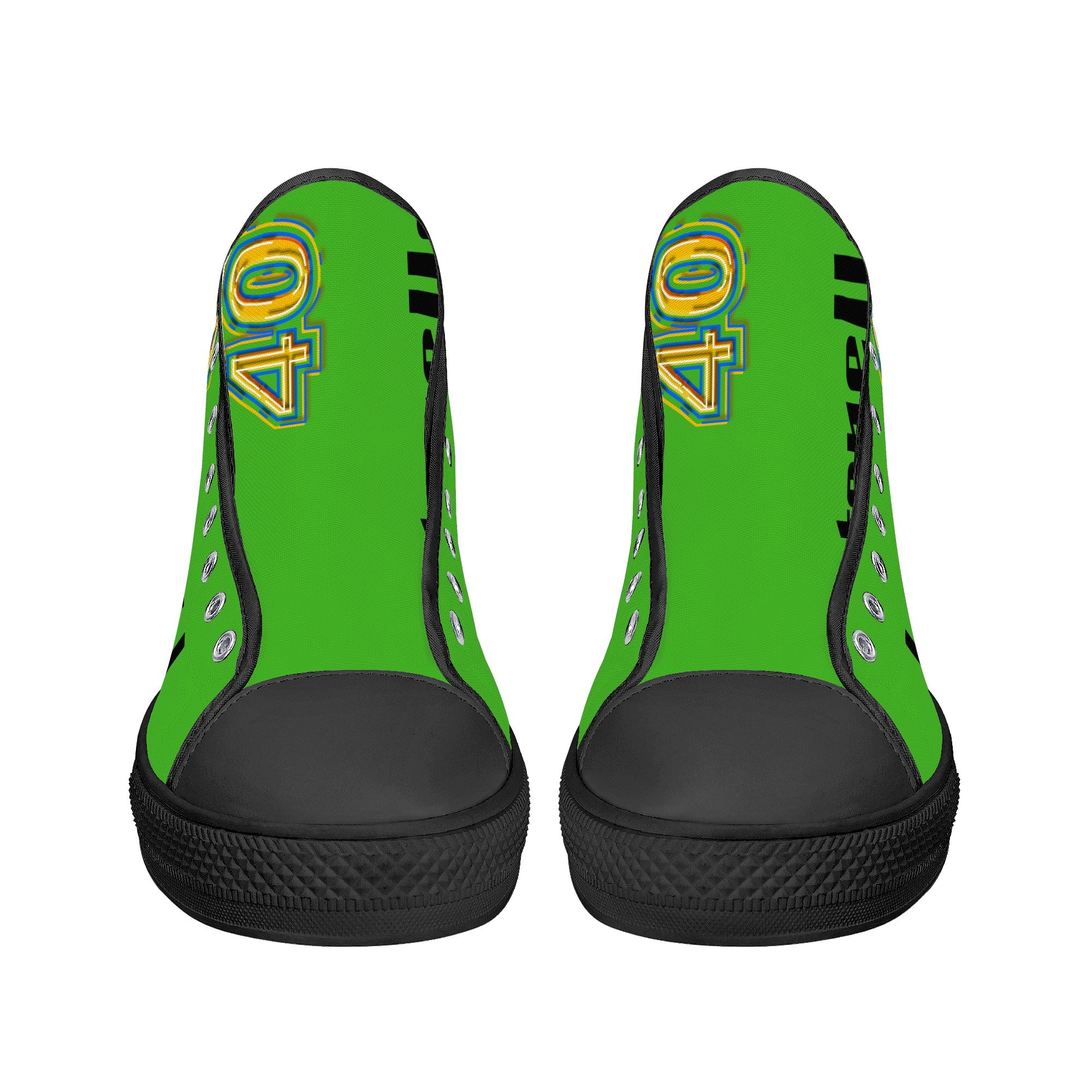 Men's High Top Canvas Shoes With Customized Tongue