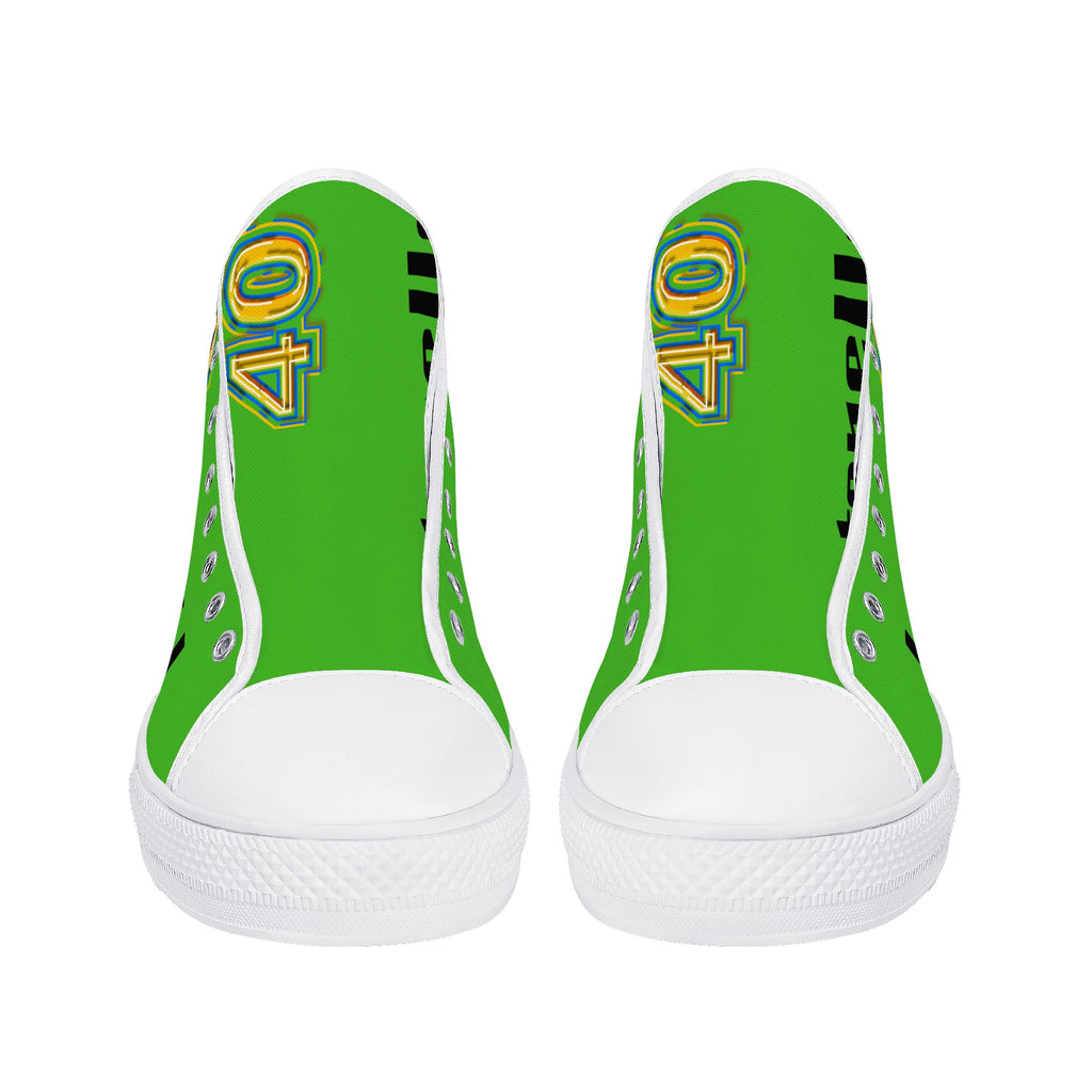 Men's High Top Canvas Shoes With Customized Tongue