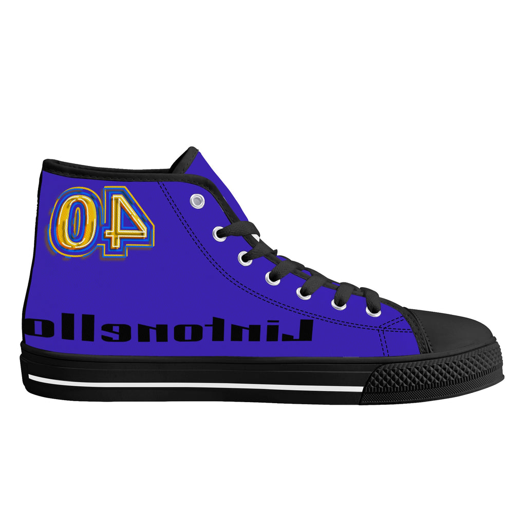 Men's High Top Canvas Shoes With Customized Tongue