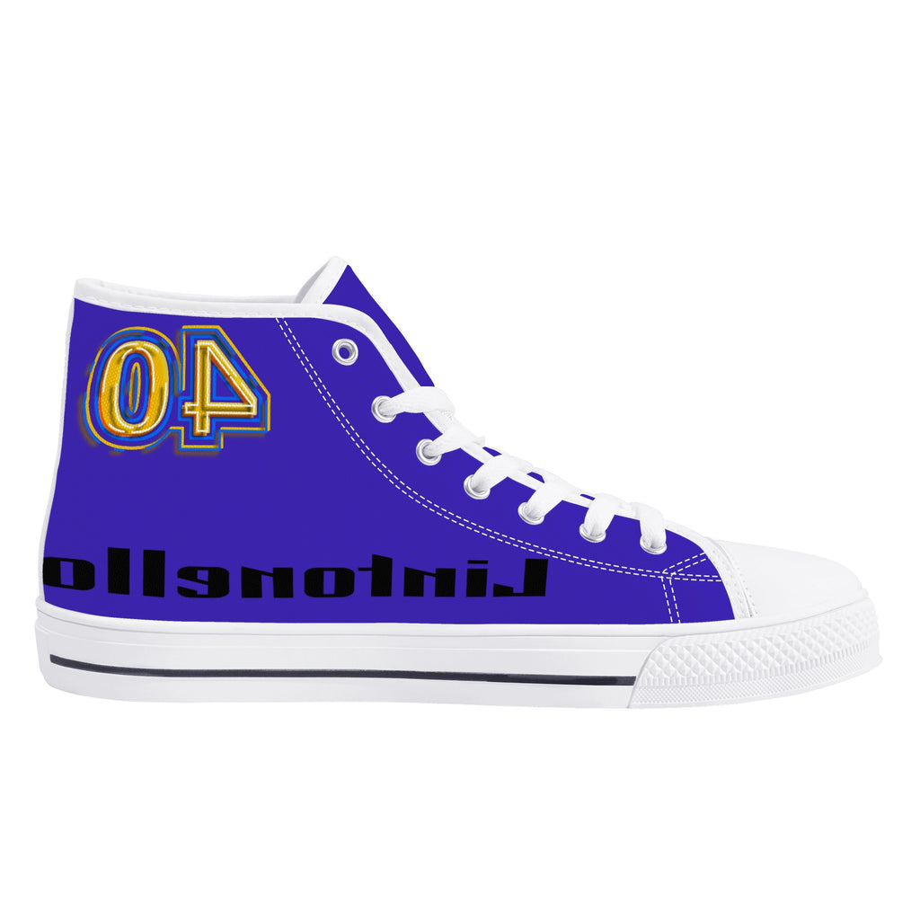 Men's High Top Canvas Shoes With Customized Tongue