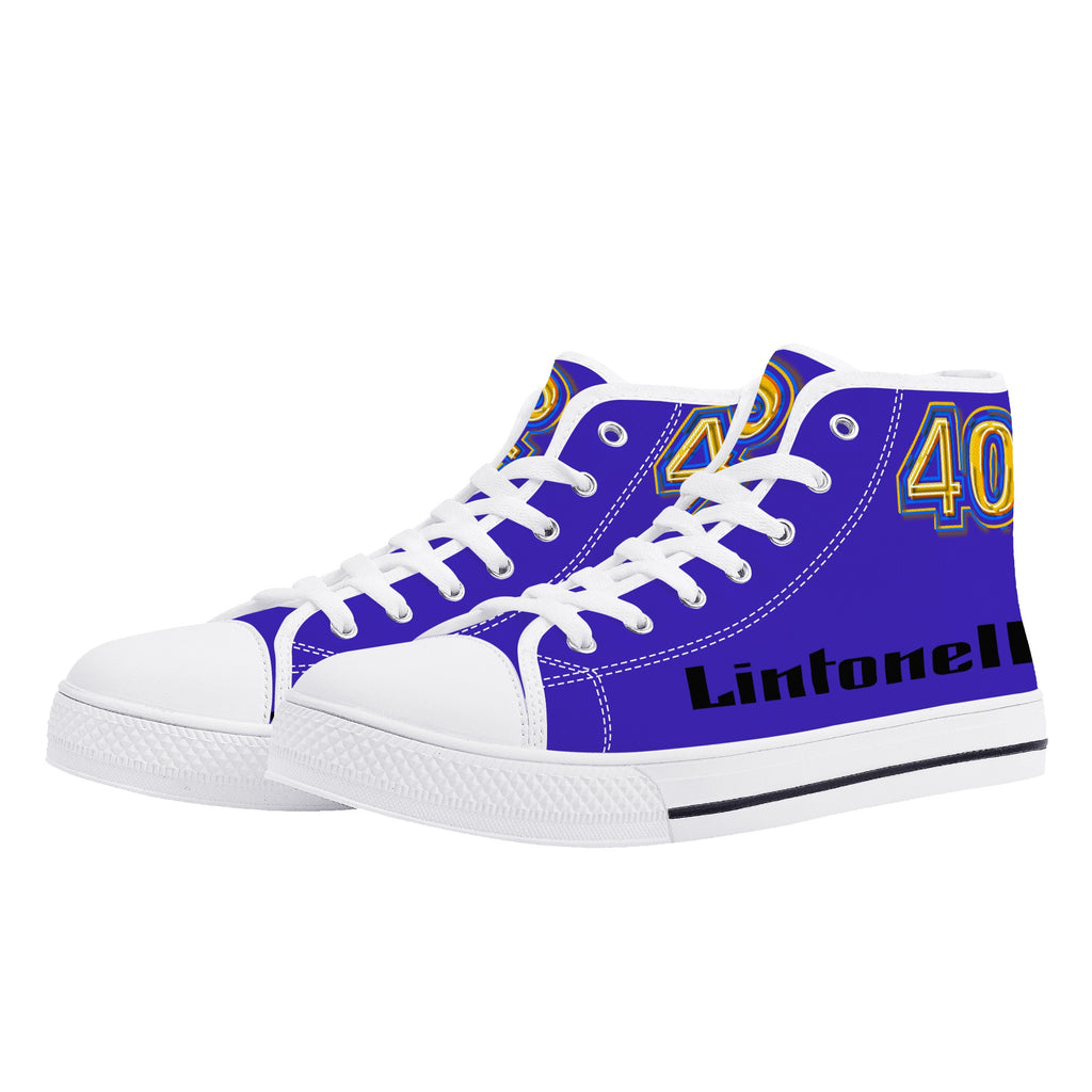 Men's High Top Canvas Shoes With Customized Tongue