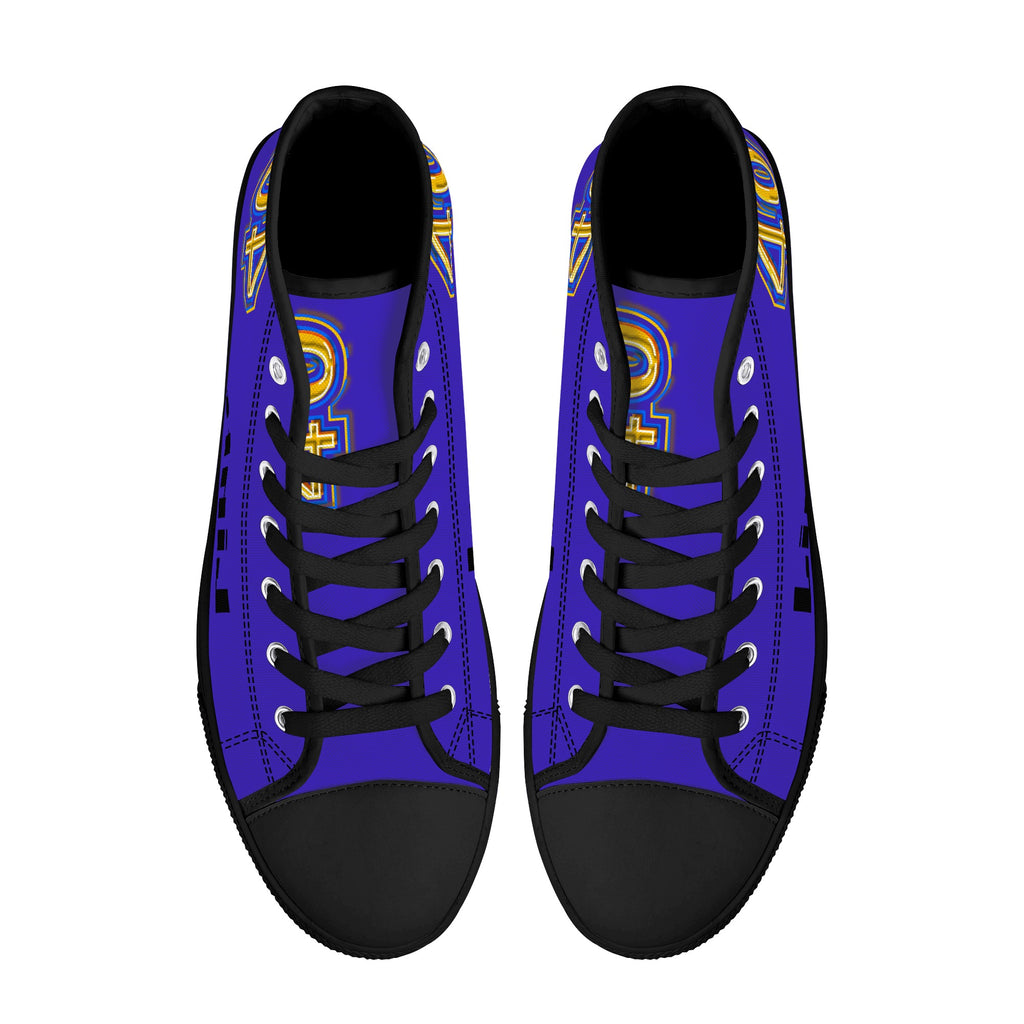 Men's High Top Canvas Shoes With Customized Tongue