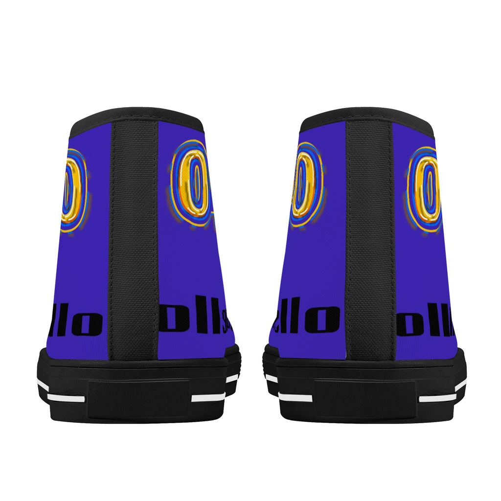 Men's High Top Canvas Shoes With Customized Tongue