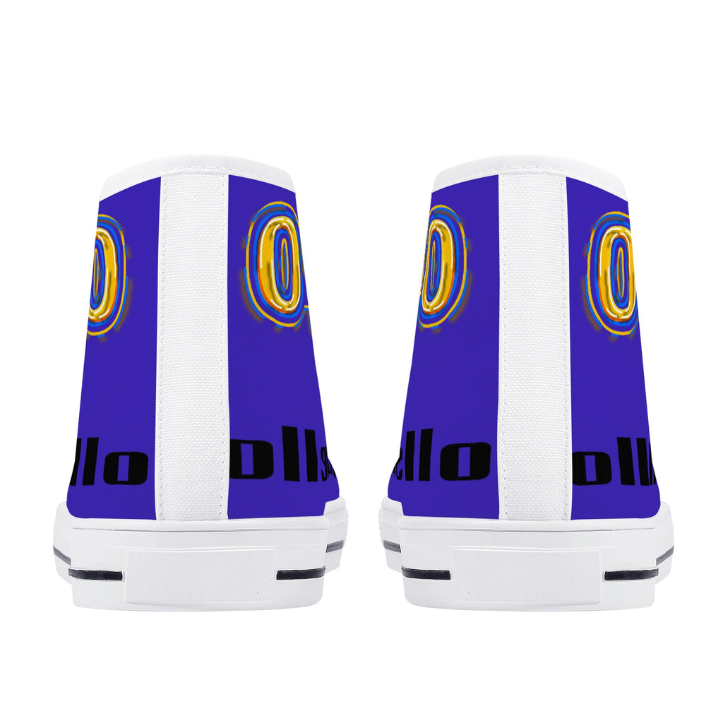 Men's High Top Canvas Shoes With Customized Tongue