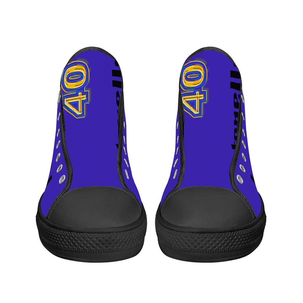 Men's High Top Canvas Shoes With Customized Tongue