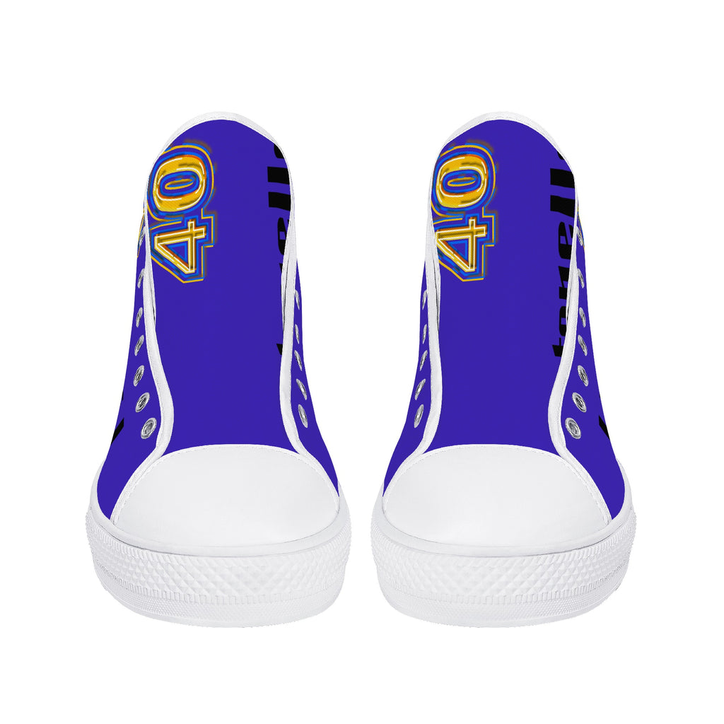 Men's High Top Canvas Shoes With Customized Tongue