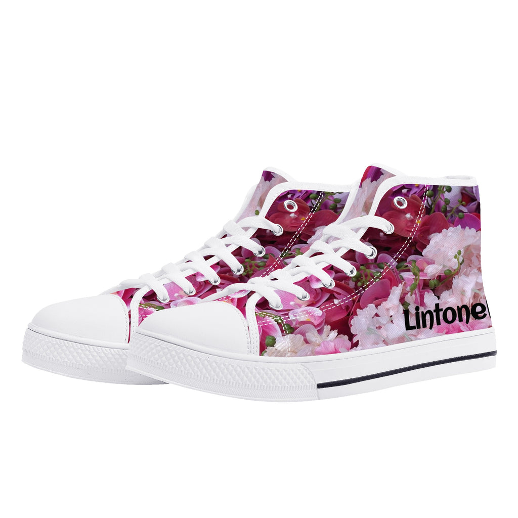 Women's High Top Canvas Shoes With Customized Tongue