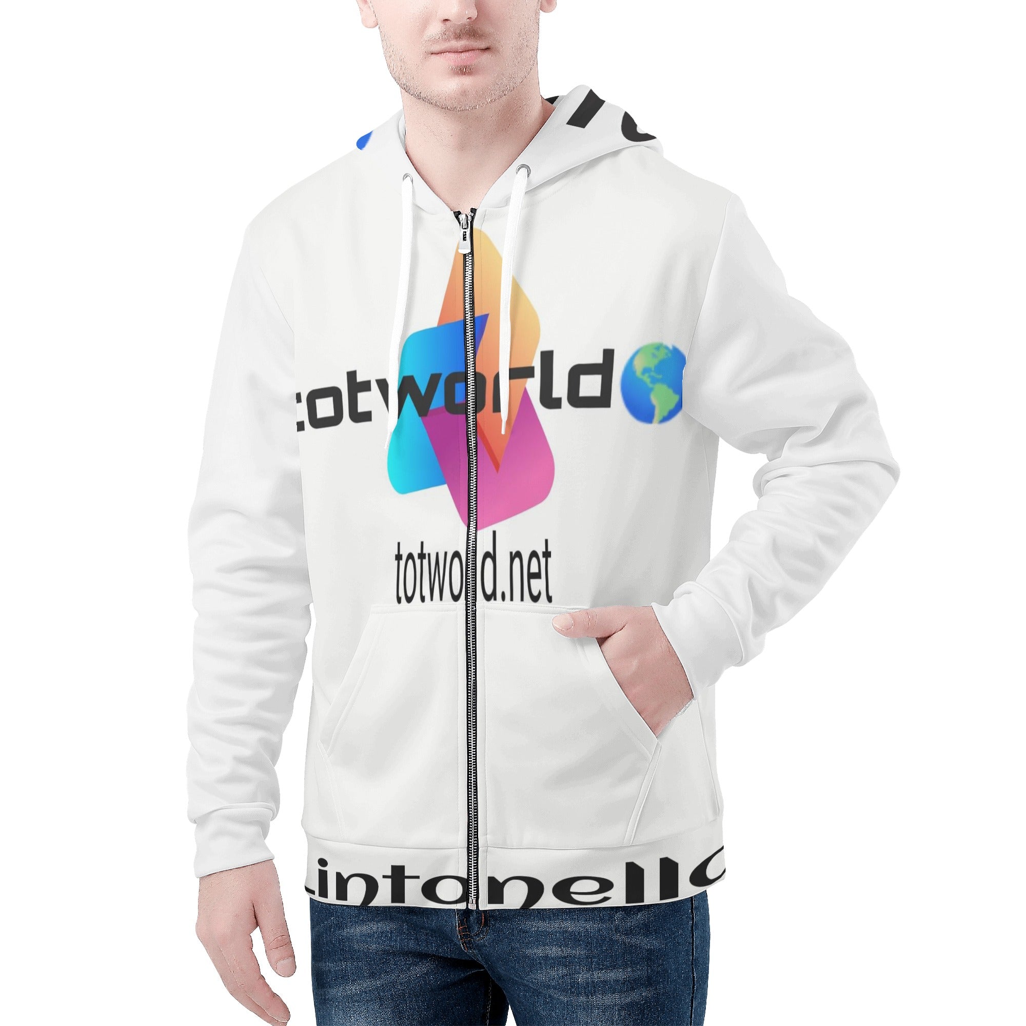 Men's All Over Print Zip Hoodie