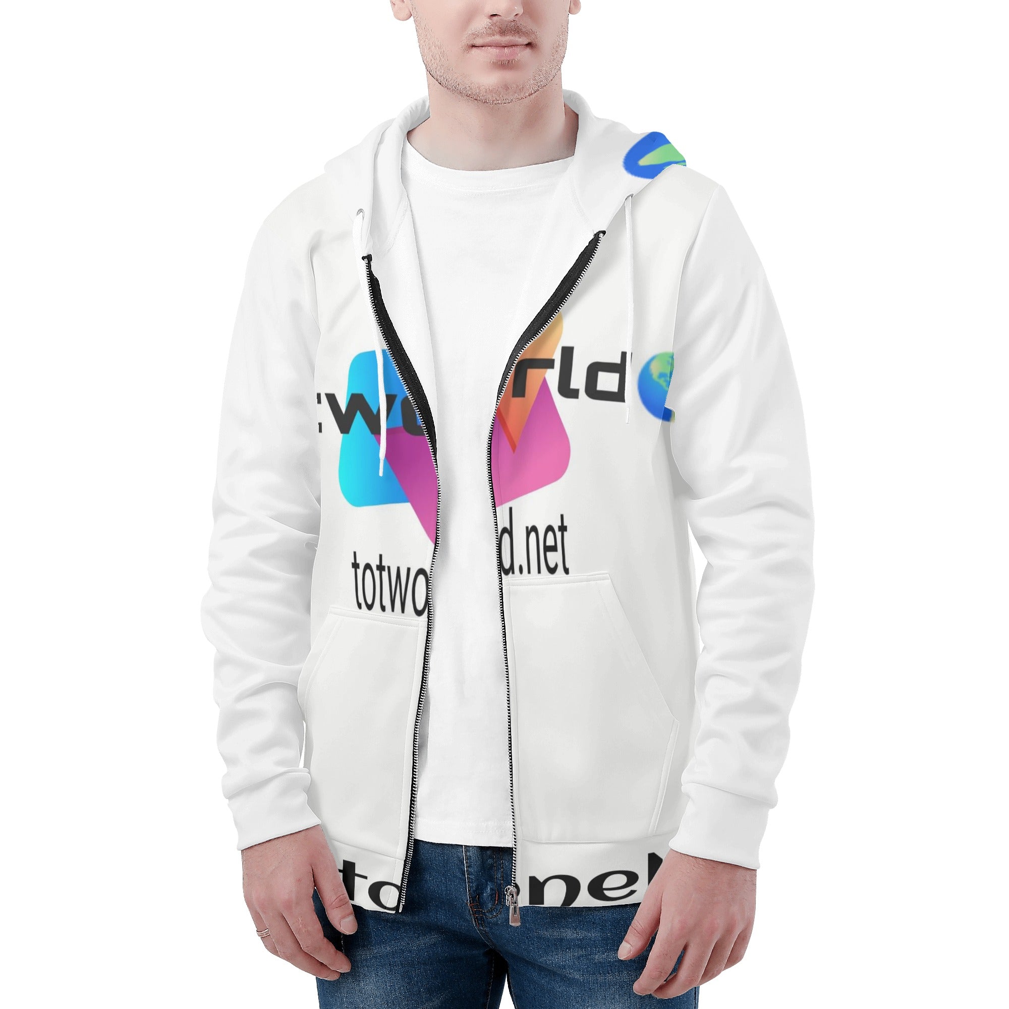 Men's All Over Print Zip Hoodie