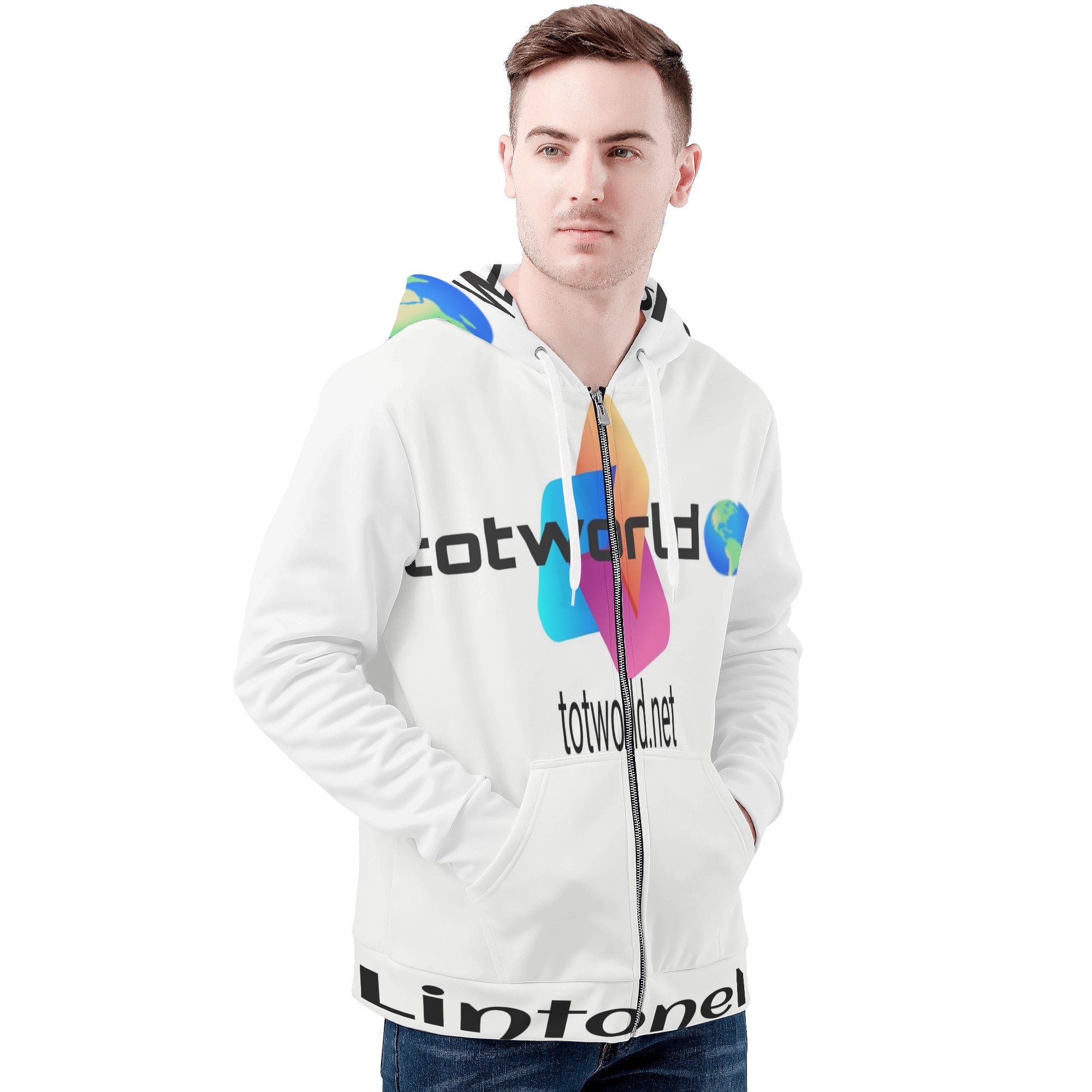 Men's All Over Print Zip Hoodie