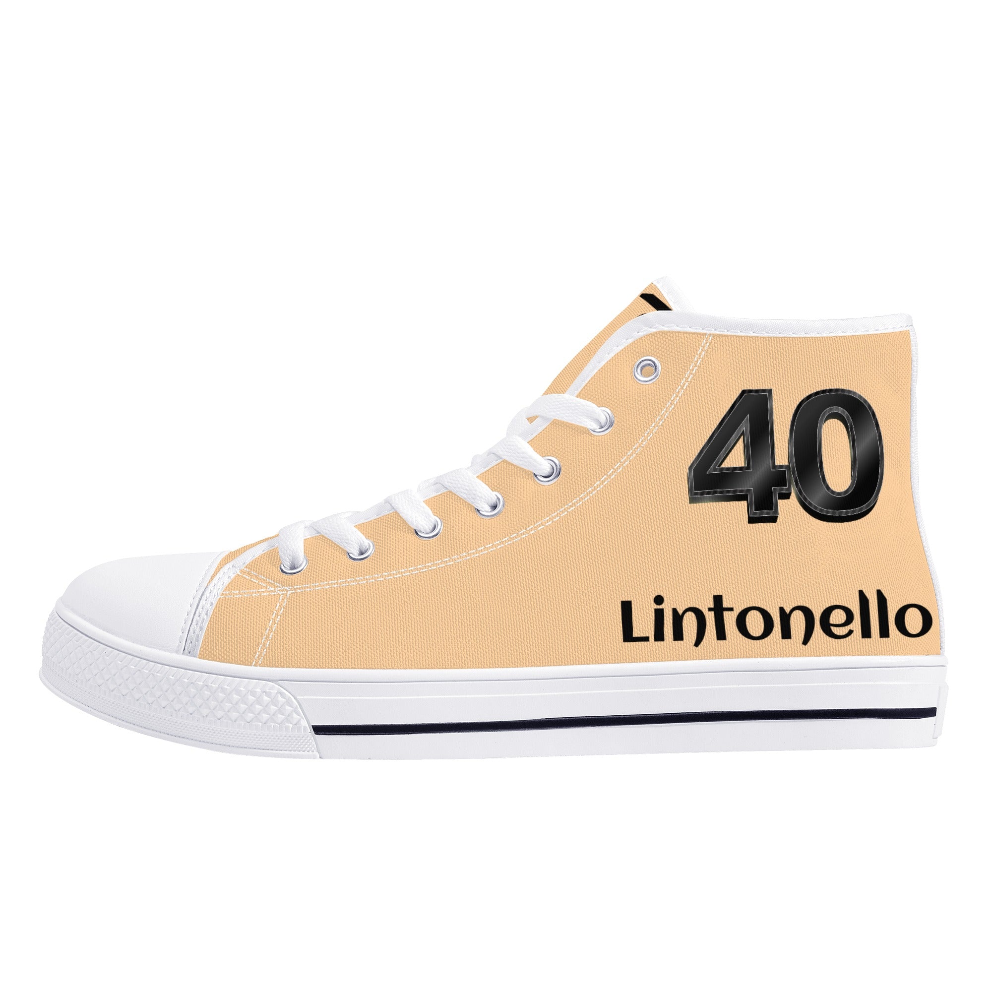 Men's High Top Canvas Shoes With Customized Tongue