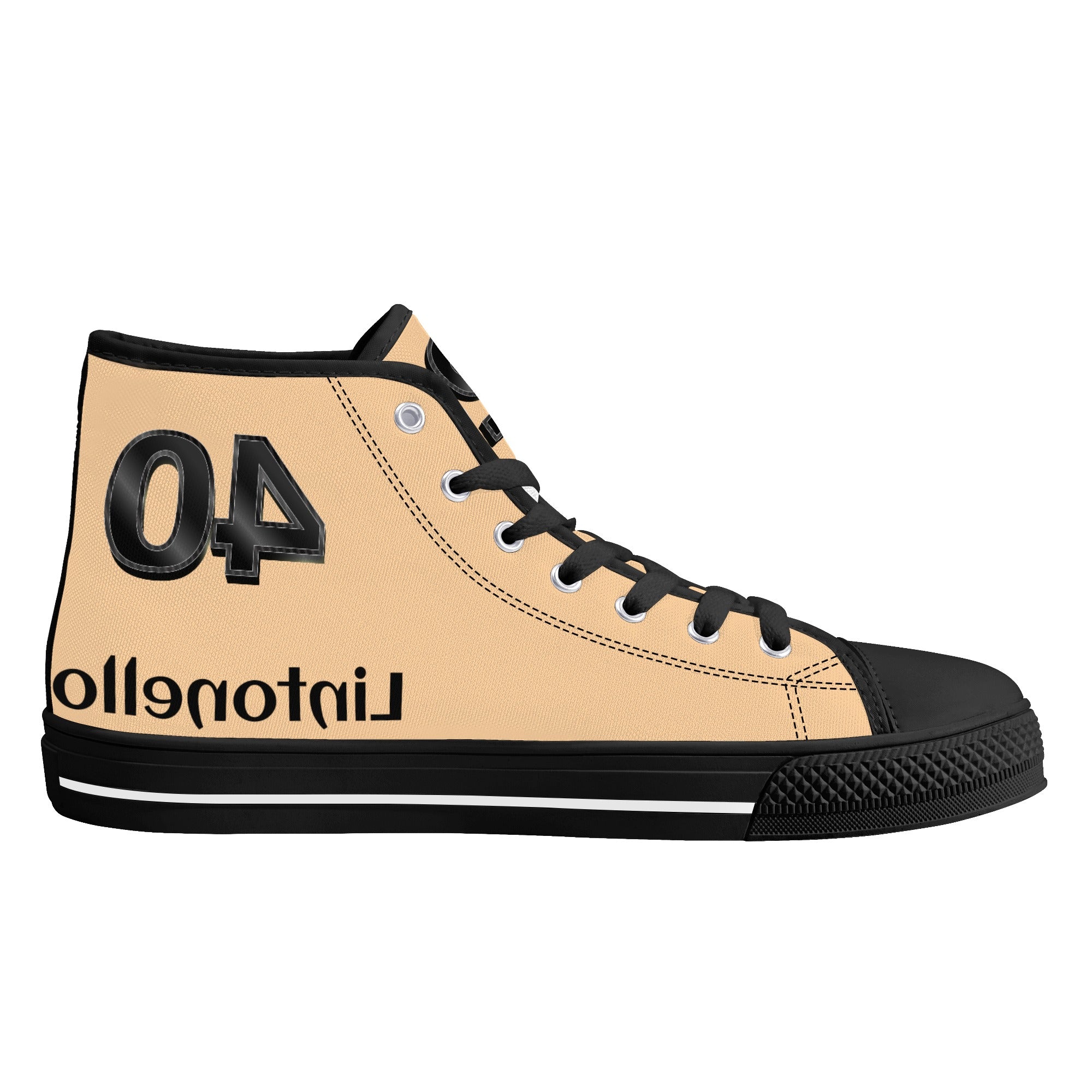 Men's High Top Canvas Shoes With Customized Tongue