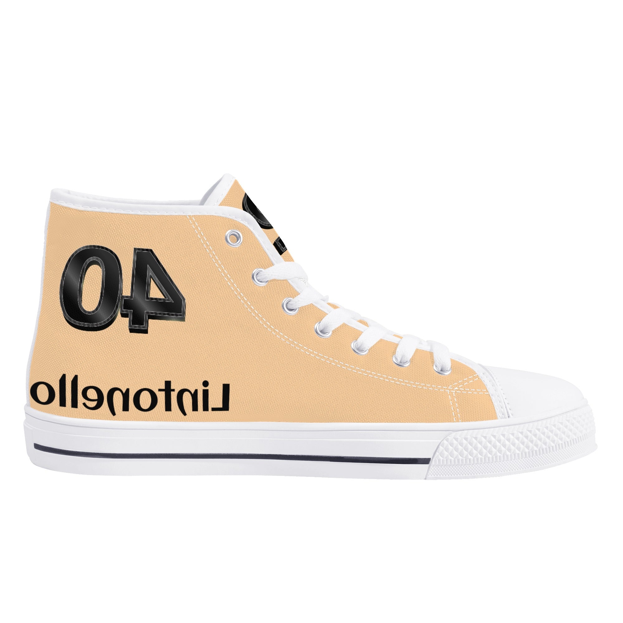 Men's High Top Canvas Shoes With Customized Tongue