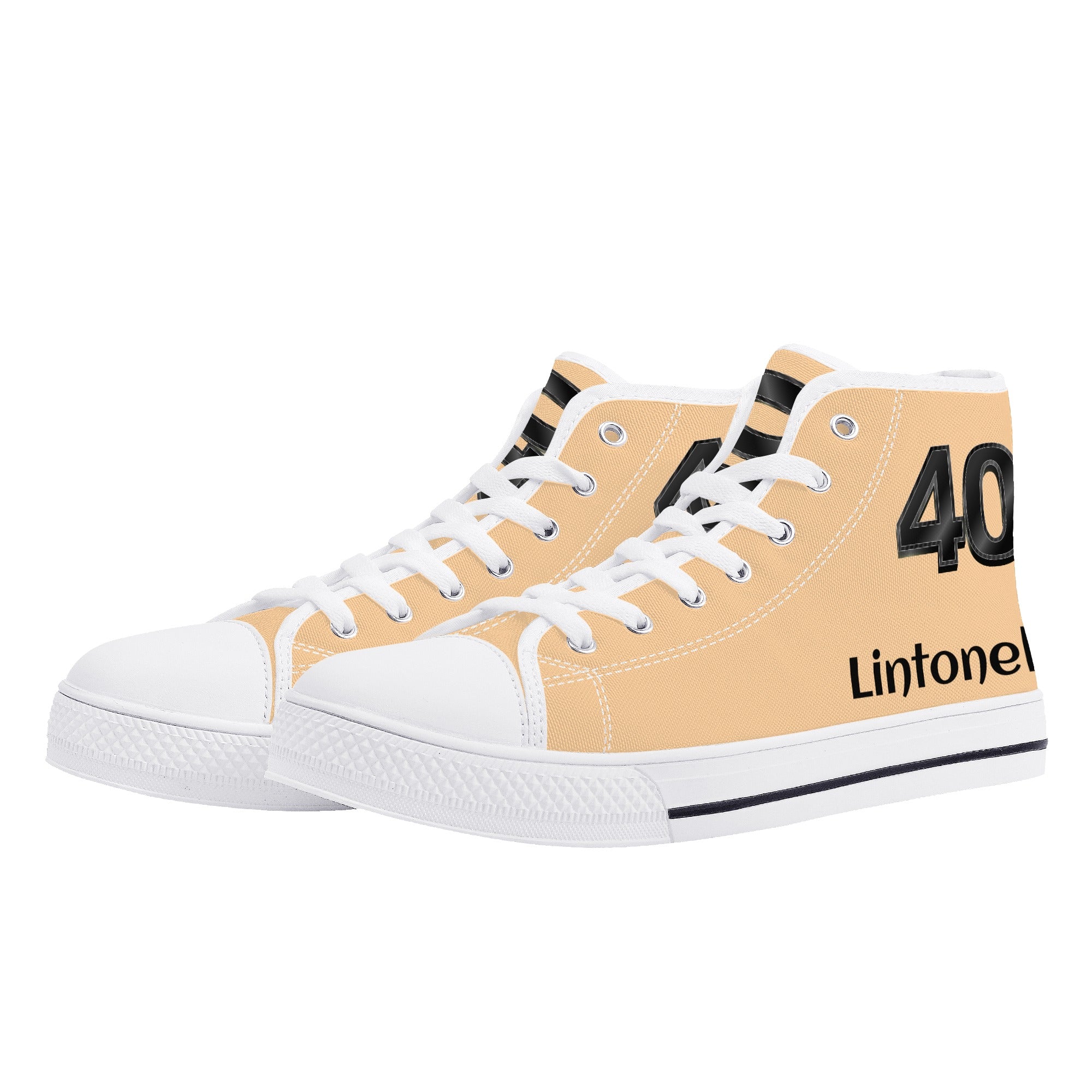 Men's High Top Canvas Shoes With Customized Tongue