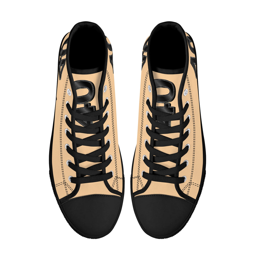 Men's High Top Canvas Shoes With Customized Tongue