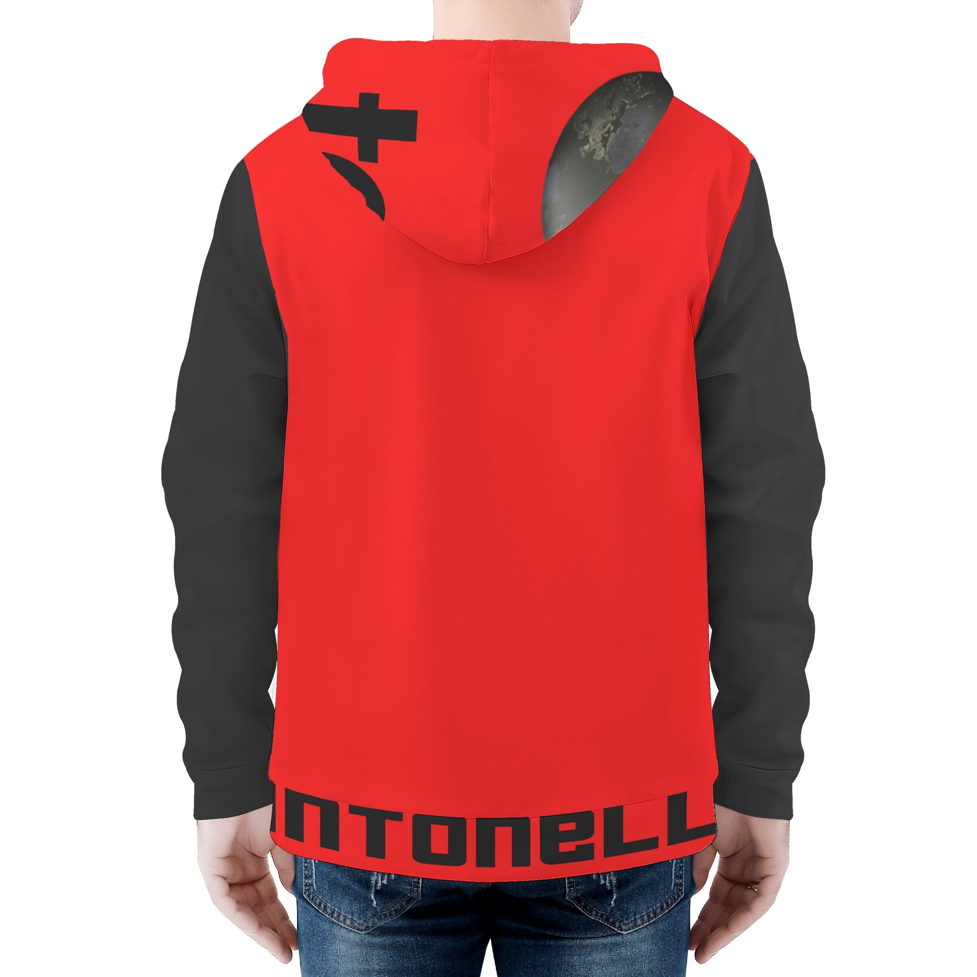 Mens All Over Print Zip Hoodie
