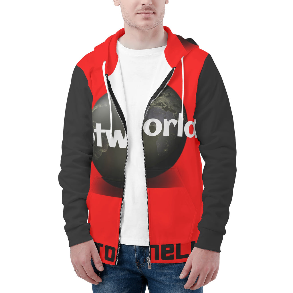 Mens All Over Print Zip Hoodie