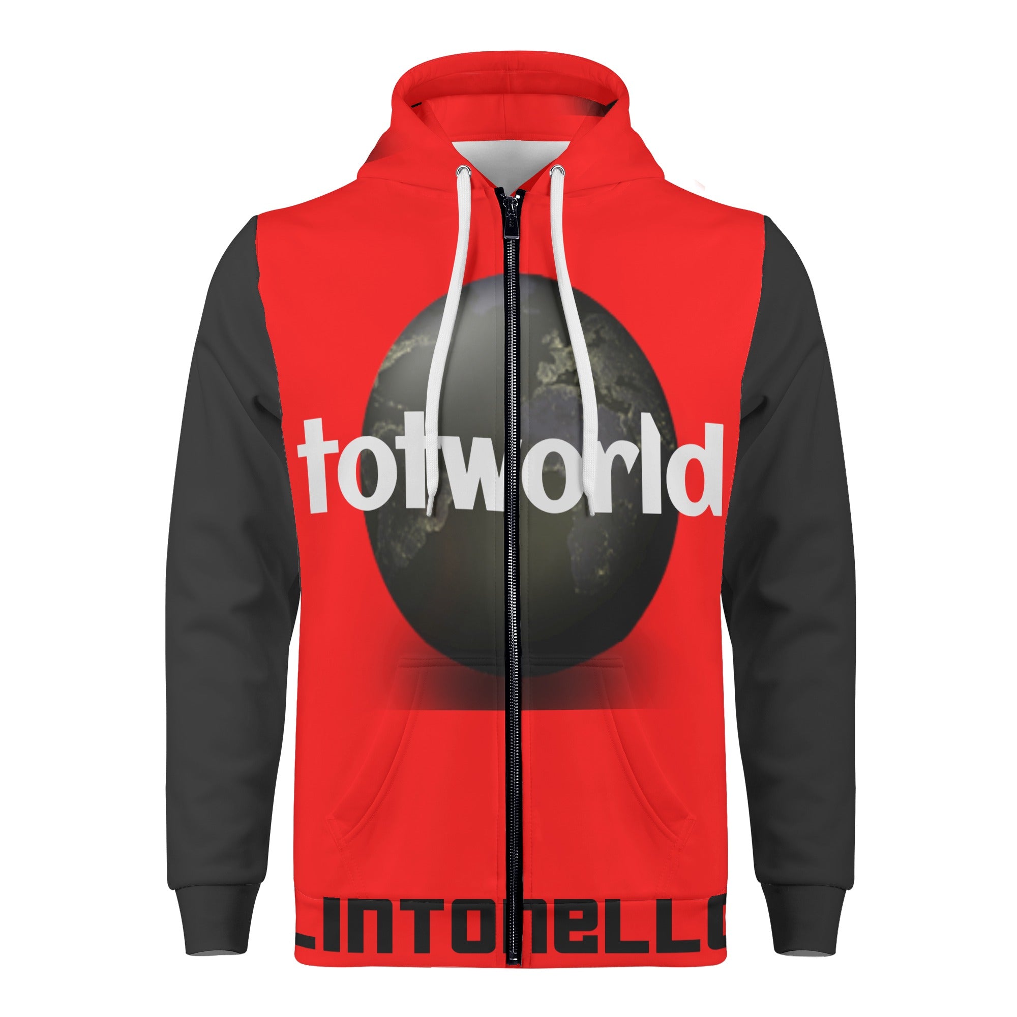 Mens All Over Print Zip Hoodie