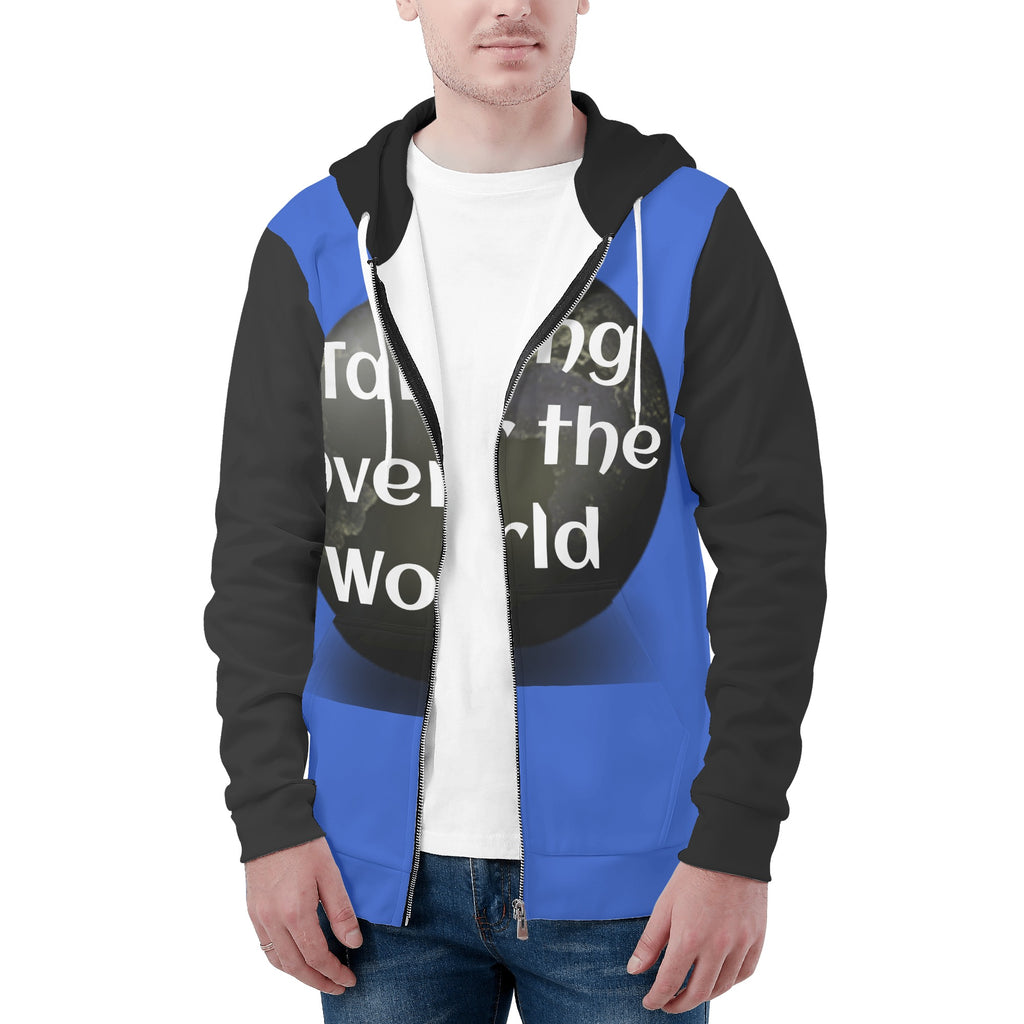 Mens All Over Print Zip Hoodie