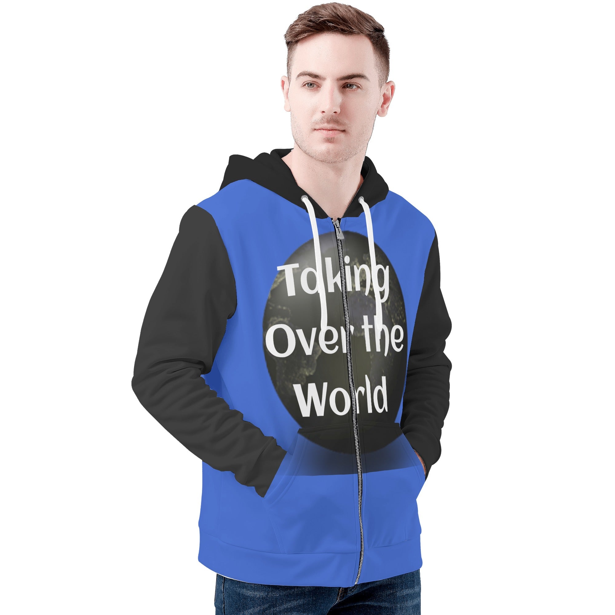 Mens All Over Print Zip Hoodie