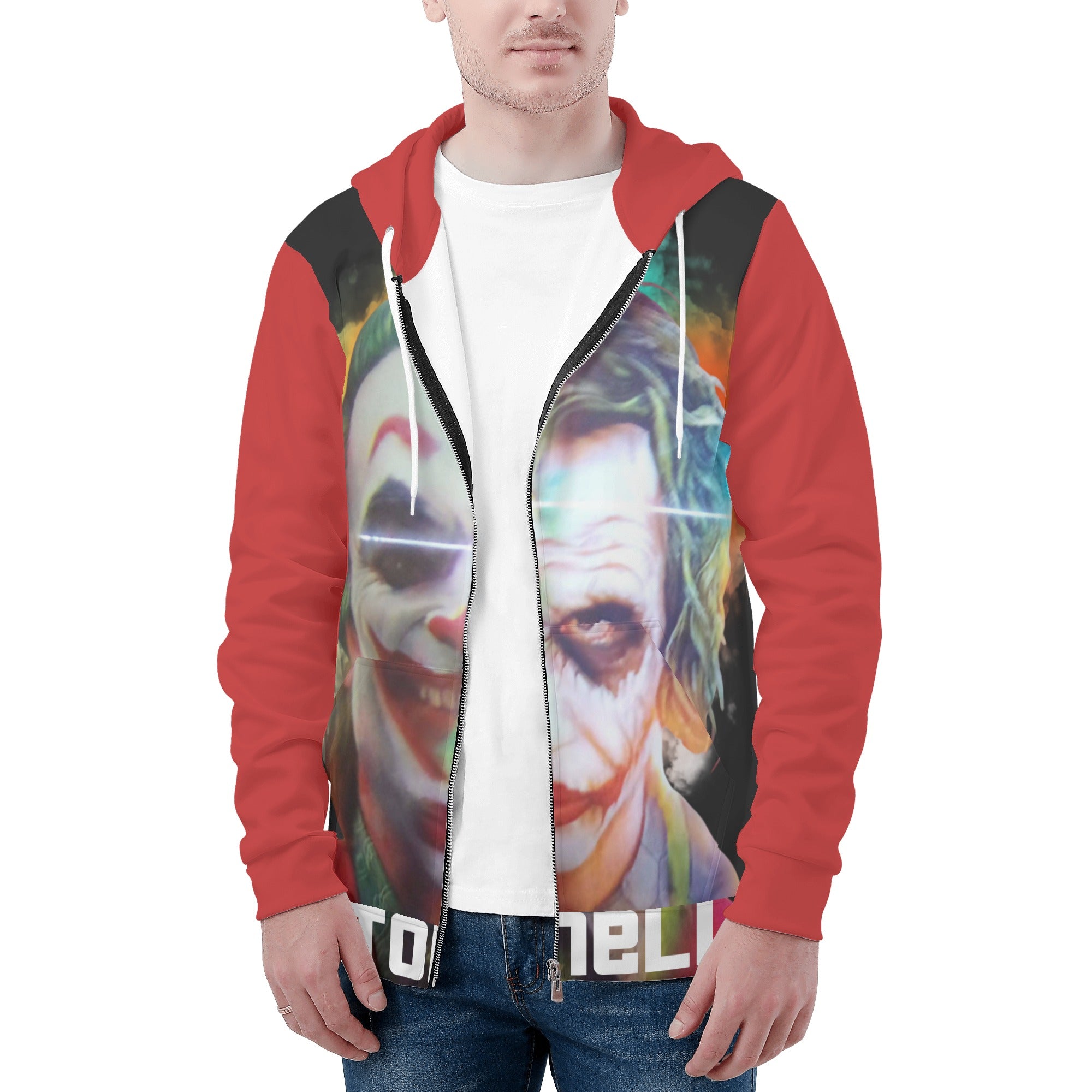 Mens All Over Print Zip Hoodie
