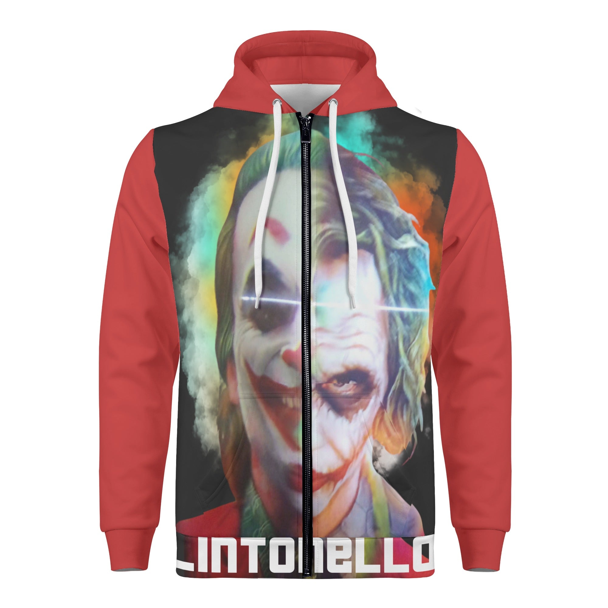 Mens All Over Print Zip Hoodie