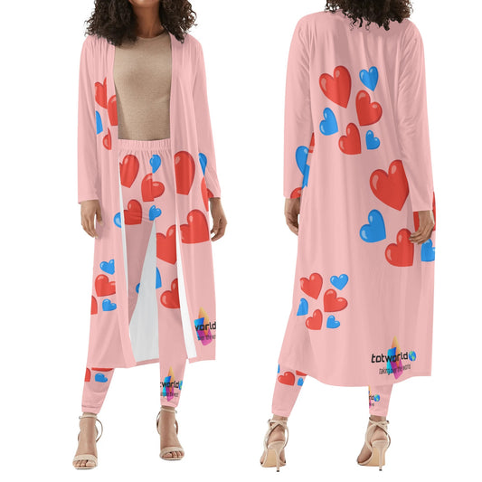 Womens Long Sleeve Cardigan and Leggings Sets