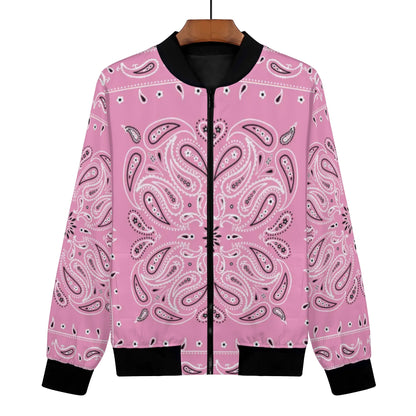 Womens Zip Up Print Bomber Jacket